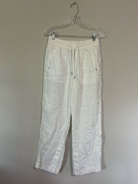 Athleta Women’s White Drawstring Linen Pants